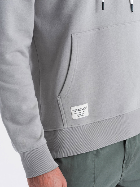 Ombre Clothing Ombre Clothing Muška siva klokanska majica s kapuljačom