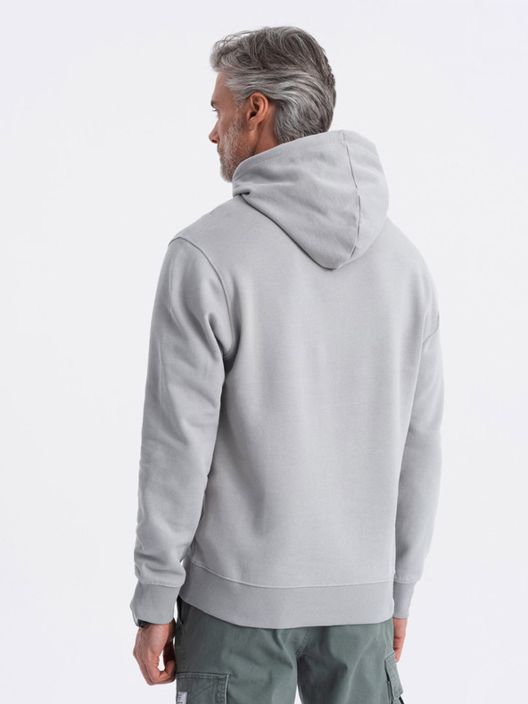 Ombre Clothing Ombre Clothing Muška siva klokanska majica s kapuljačom