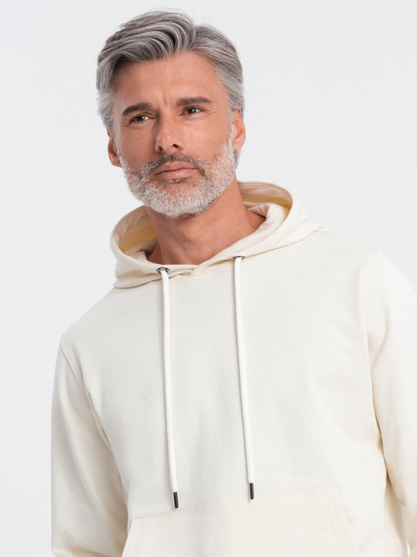 Ombre Clothing Ombre Clothing Muška majica s kapuljačom u krem ​​klokanu