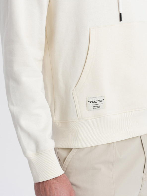 Ombre Clothing Ombre Clothing Muška majica s kapuljačom u krem ​​klokanu