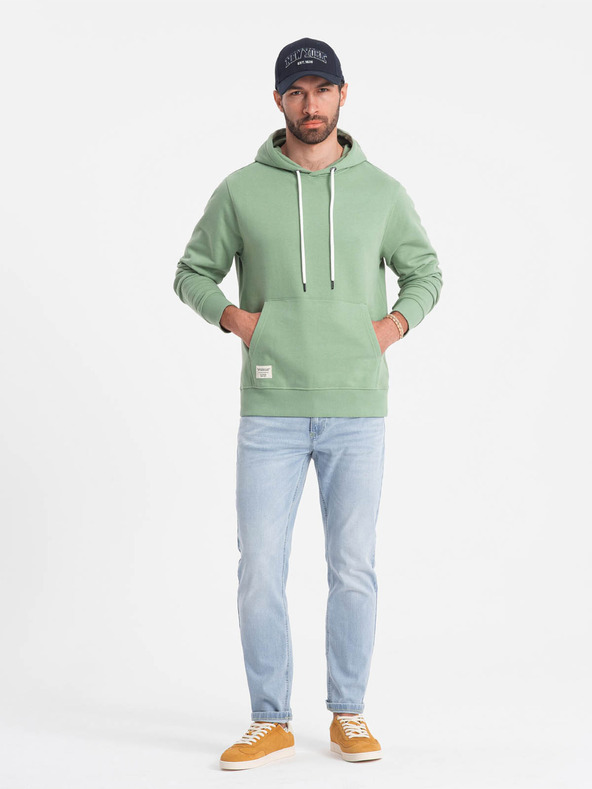 Ombre Clothing Ombre Clothing zelena muška klokanica s kapuljačom