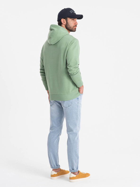 Ombre Clothing Ombre Clothing zelena muška klokanica s kapuljačom