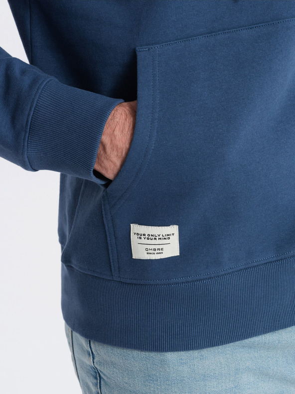 Ombre Clothing Ombre Clothing muška plava klokanica majica s kapuljačom