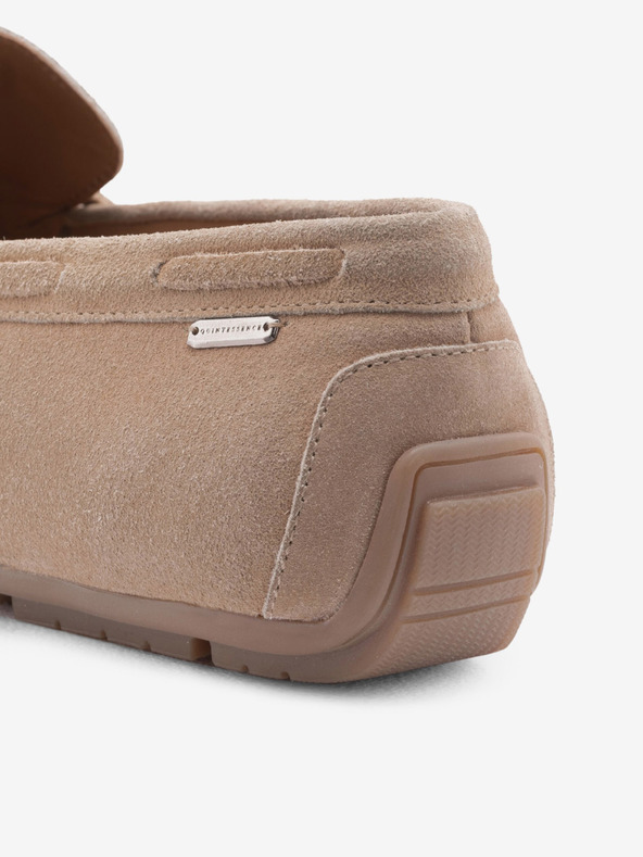 Ombre Clothing Bež muške kožne mokasine s potplatom tipa Ombre Odjeća