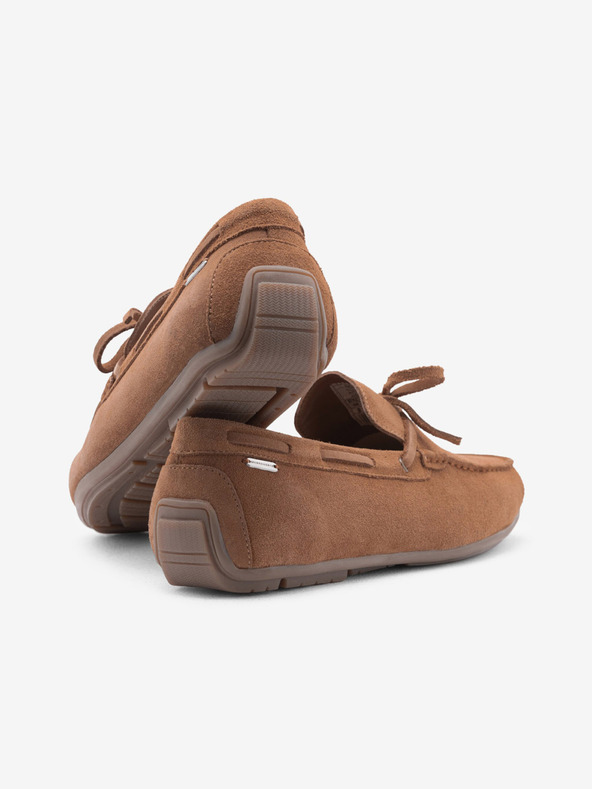 Ombre Clothing Smeđe muške kožne mokasine s potplatom tipa Ombre Odjeća