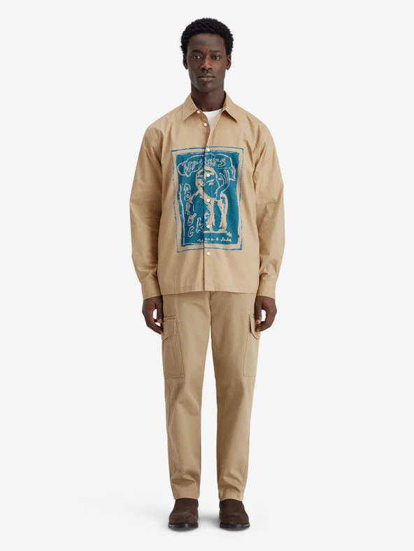 Scotch & Soda Bež muška košulja s printom Scotch & Soda