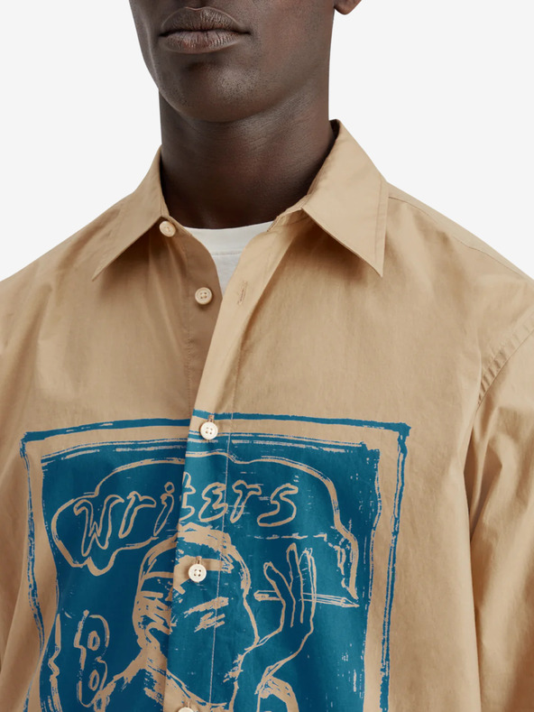 Scotch & Soda Bež muška košulja s printom Scotch & Soda