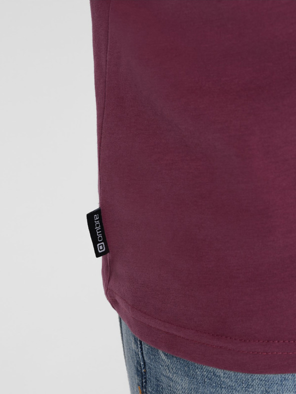 Ombre Clothing Tamno ružičasta muška majica s džepom Ombre Clothing