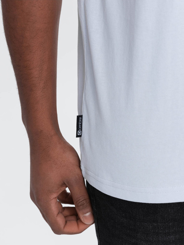 Ombre Clothing Svijetloplava muška majica s džepom Ombre Odjeća