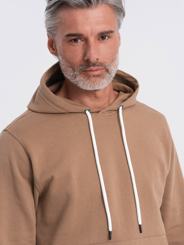 Ombre Clothing Ombre Clothing Muška smeđa klokanska majica s kapuljačom