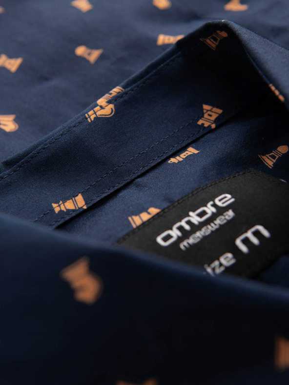 Ombre Clothing Plava muška uska košulja s uzorkom Ombre Clothing