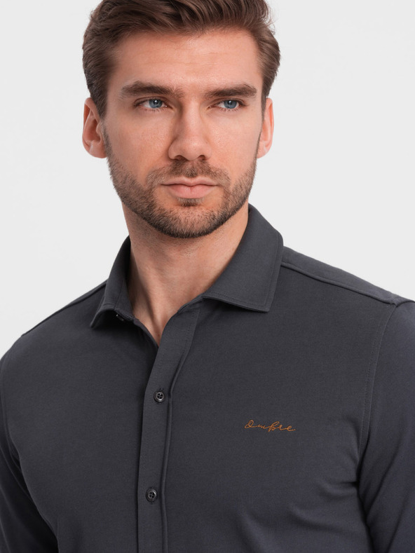 Ombre Clothing Ombre odjeća, muška siva košulja od žerseja