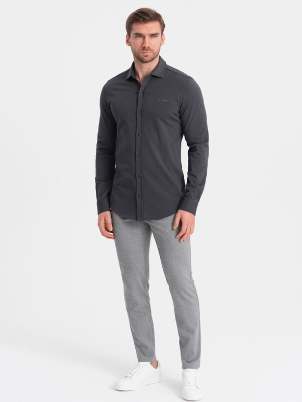 Ombre Clothing Ombre odjeća, muška siva košulja od žerseja