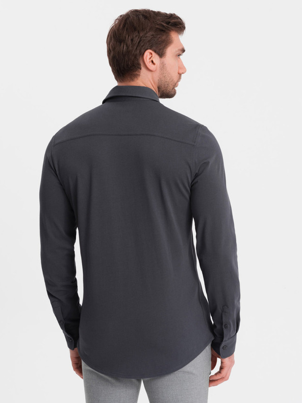 Ombre Clothing Ombre odjeća, muška siva košulja od žerseja