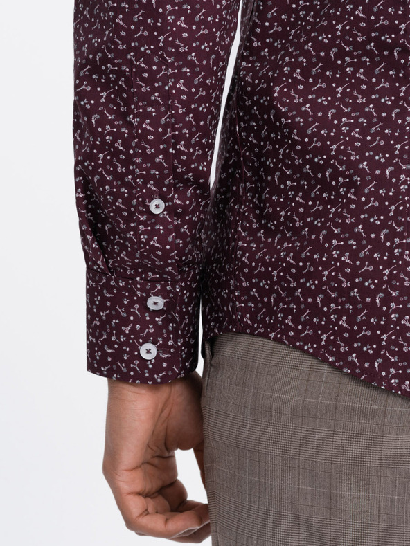Ombre Clothing Wine muška uska košulja s uzorkom Ombre Clothing