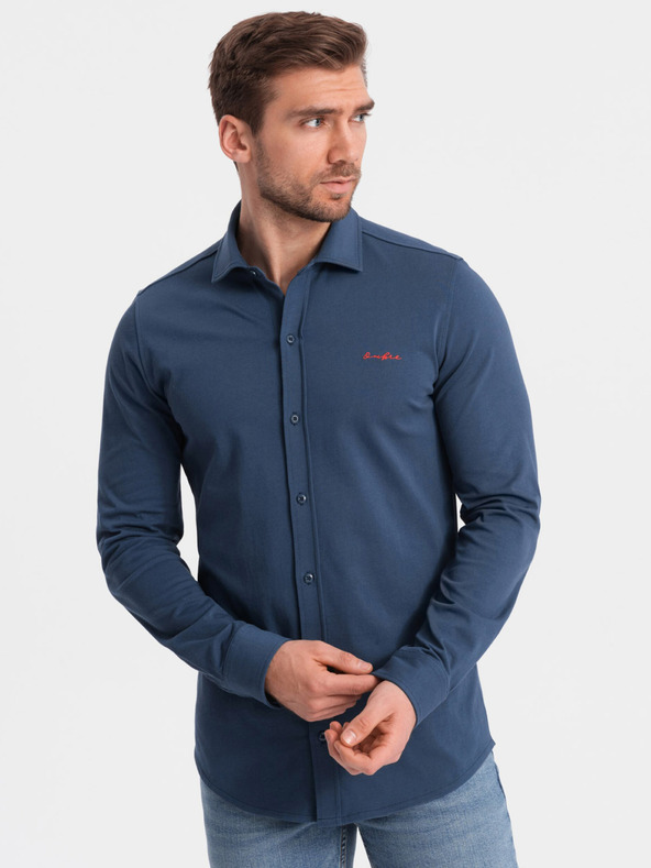 Ombre Clothing Plava ombre odjeća, muška majica od žerseja