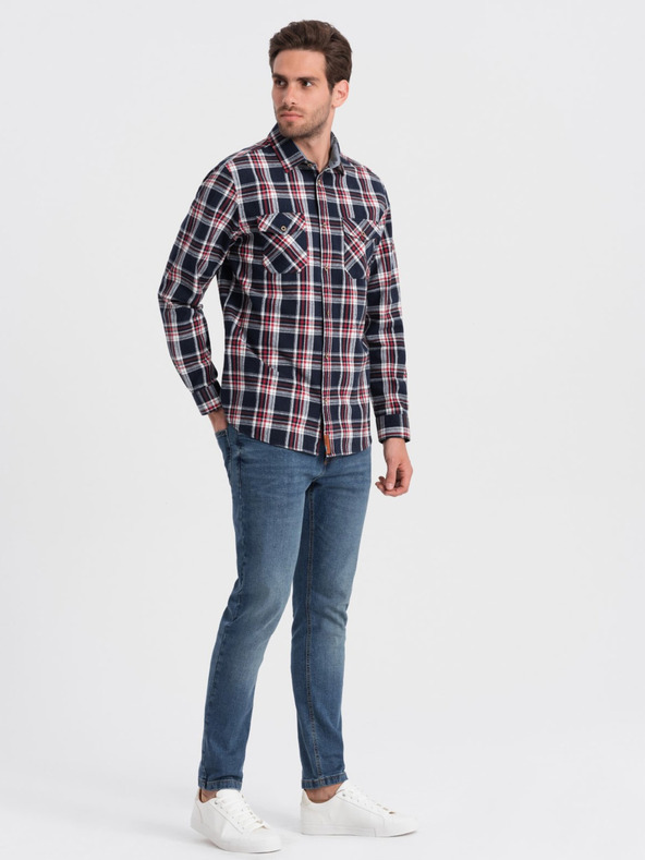 Ombre Clothing Ombre odjeća Muška plava flanelska košulja