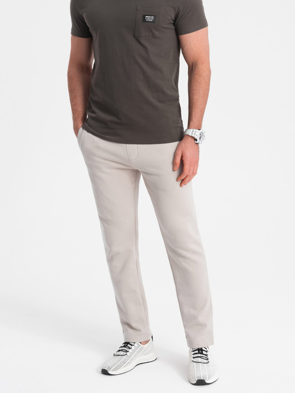 Ombre Clothing Bež muške trenirke Ombre Clothing