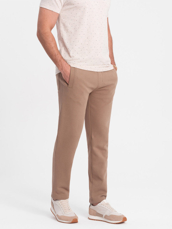 Ombre Clothing Smeđe muške trenirke Ombre Clothing