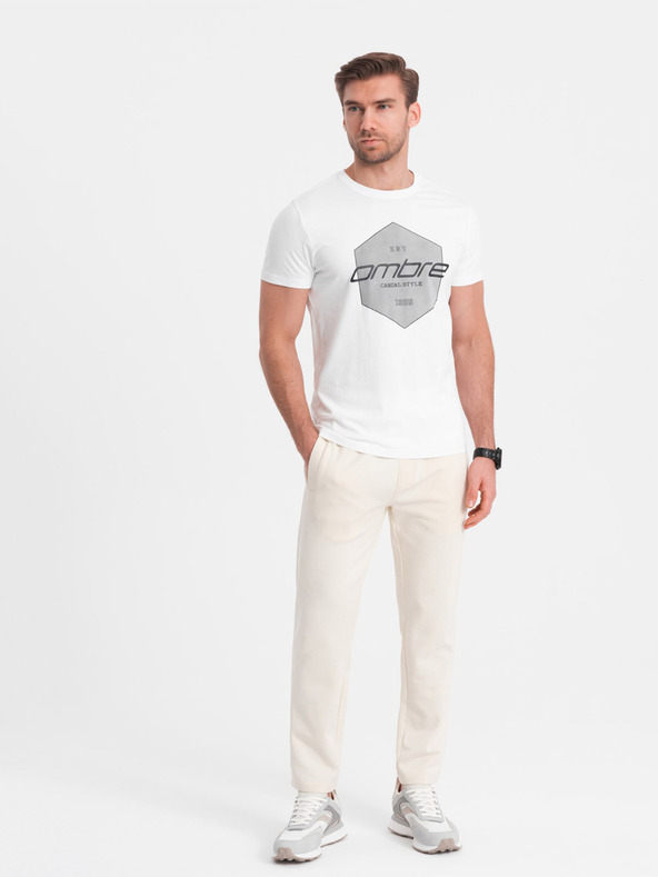 Ombre Clothing Krem muške trenirke Ombre Clothing