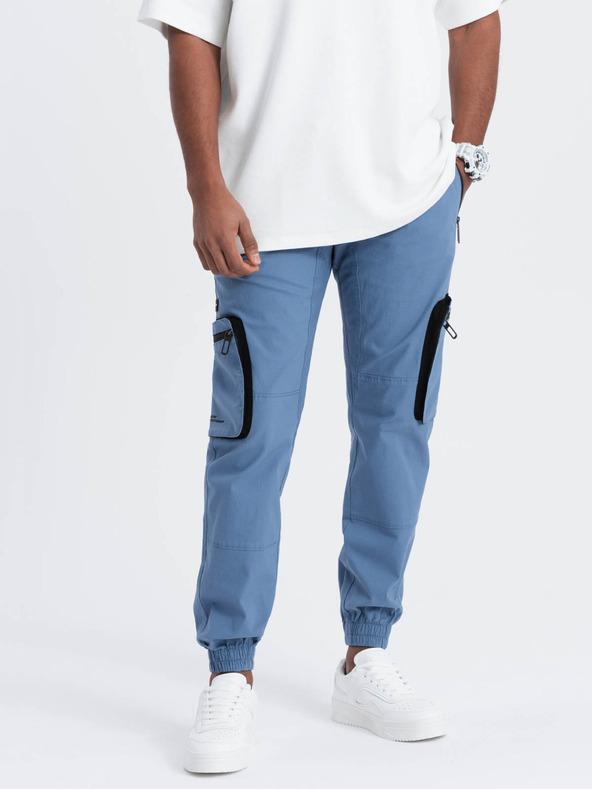 Ombre Clothing Plave muške cargo jogger hlače Ombre Clothing