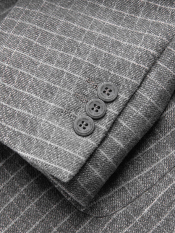 Ombre Clothing Sivi muški karirani sako s mješavinom vune Ombre Clothing