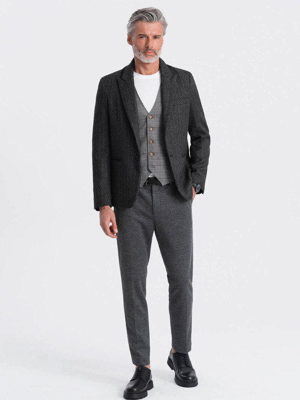 Ombre Clothing Tamno siva muška jacquard jakna Ombre Clothing