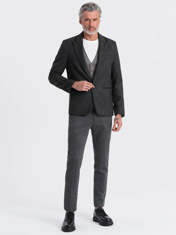 Ombre Clothing Tamno siva muška jacquard jakna Ombre Clothing