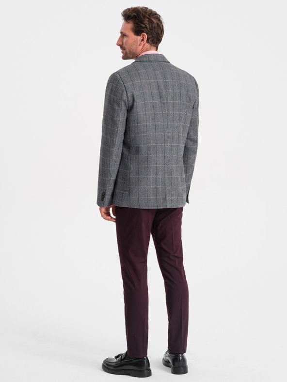 Ombre Clothing Siva muška jacquard jakna Ombre Clothing