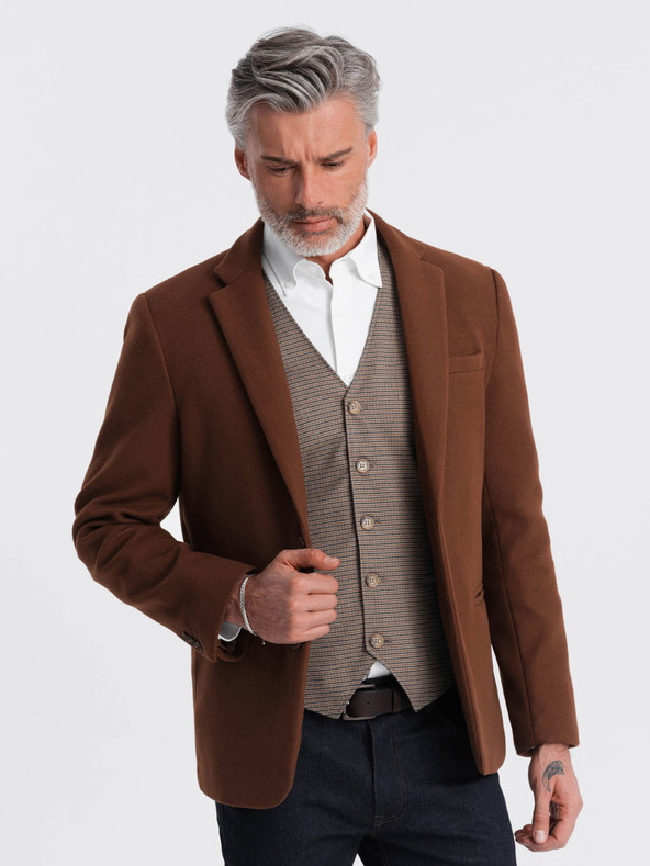 Ombre Clothing Smeđa muška jakna Ombre Clothing