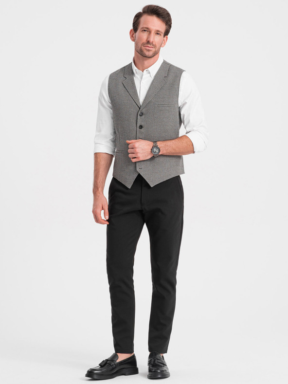 Ombre Clothing Ombre odjeća, muški sivi jacquard prsluk na preklop