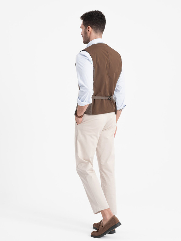 Ombre Clothing Ombre odjeća, muški smeđi žakard prsluk