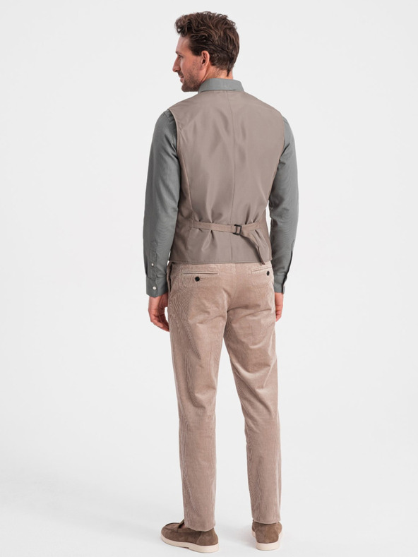 Ombre Clothing Bež muško odijelo prsluk Ombre Clothing