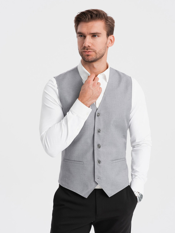 Ombre Clothing Sivo muško odijelo, prsluk Ombre Clothing