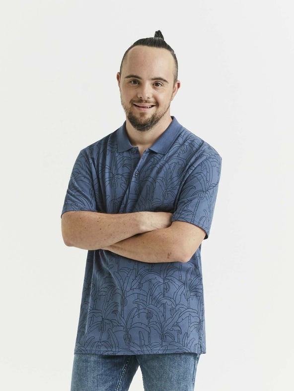 Celio Plava muška polo majica Celio s uzorkom