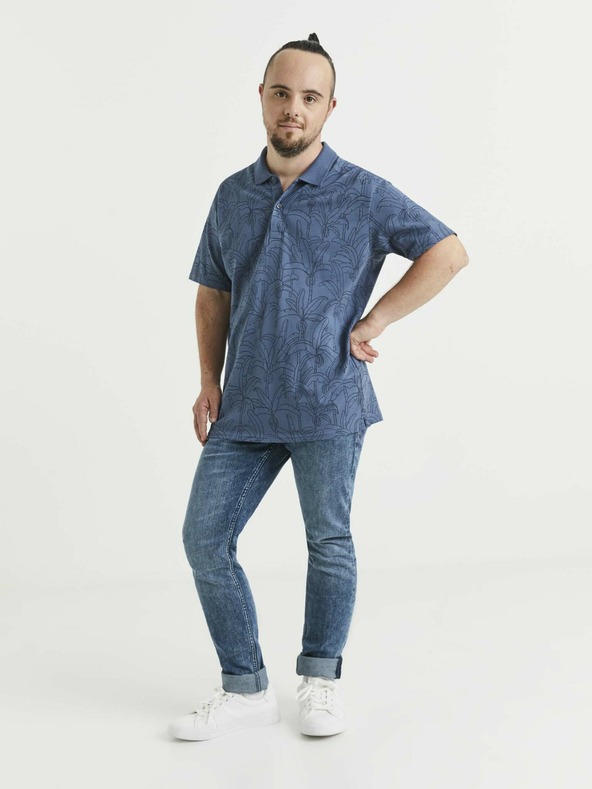 Celio Plava muška polo majica Celio s uzorkom