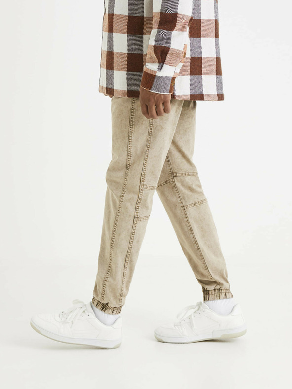 Celio Bež muške tigraste hlače Celio