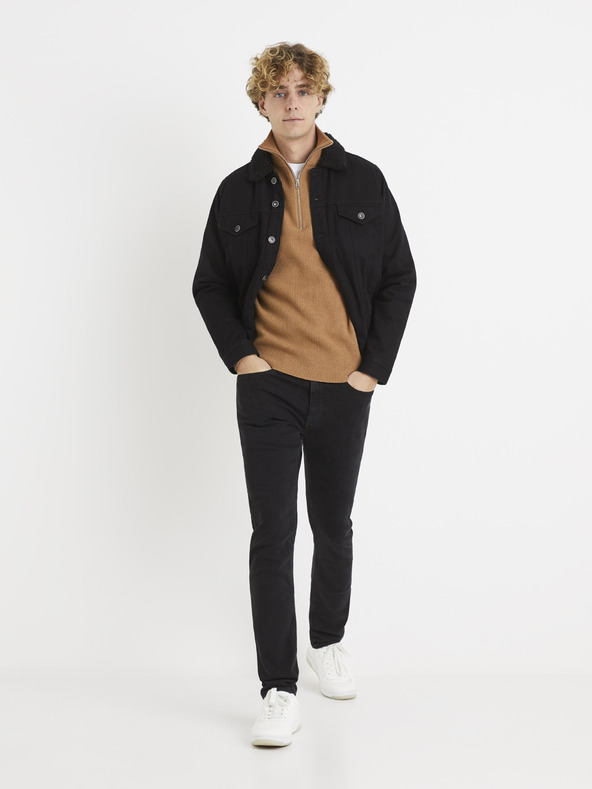 Celio Bež muški pulover s uspravnom kragnom Celio