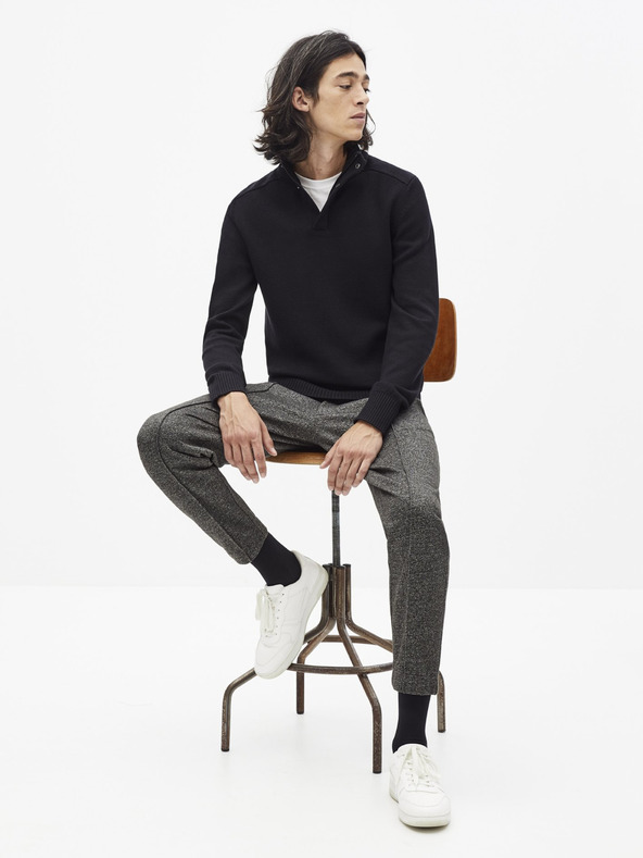 Celio Crni muški pulover s uspravnom kragnom Celio Serome