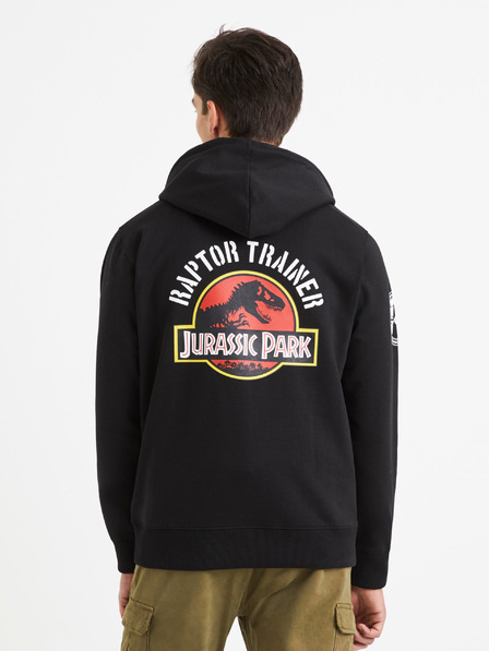 Celio Crna Celio Jurassic Park muška majica s kapuljačom