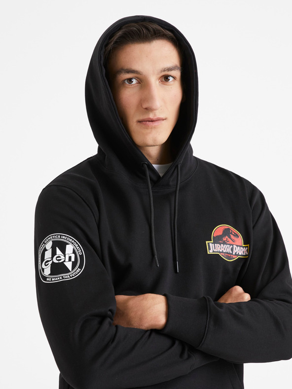 Celio Crna Celio Jurassic Park muška majica s kapuljačom