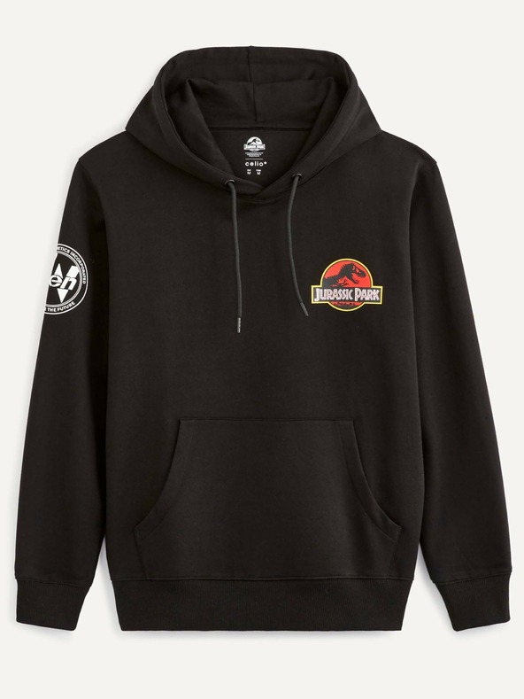 Celio Crna Celio Jurassic Park muška majica s kapuljačom