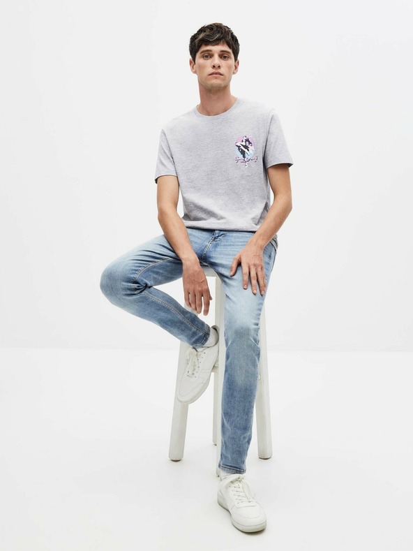 Celio Svijetlo siva muška majica s printom Celio Street Fighter