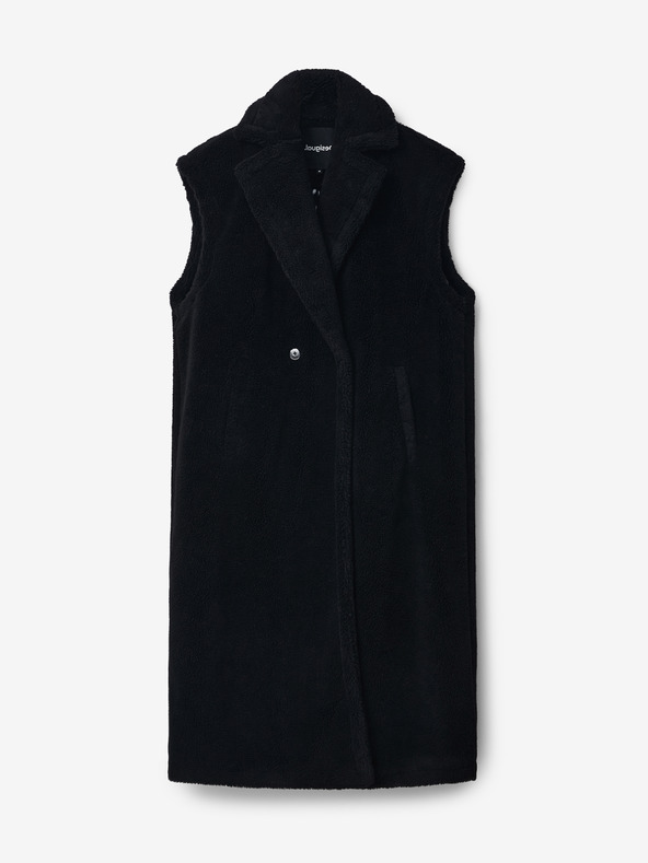 Desigual Crni ženski prsluk sa dodatkom Desigual Cameron vune