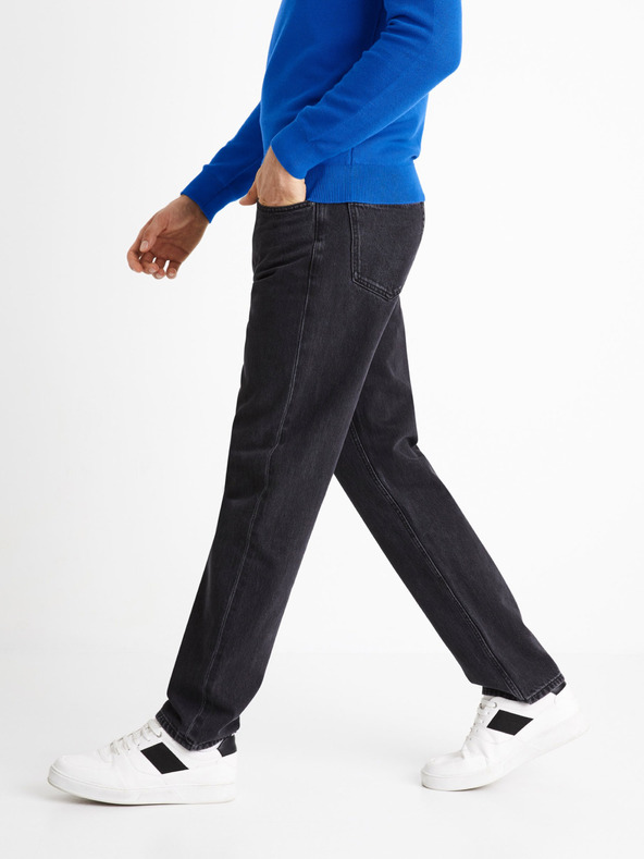 Celio Crne traperice širokog kroja Celio C75 Coback4