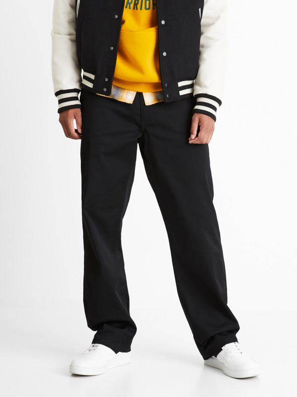 Celio Crne muške široke široke hlače Celio Coloose1