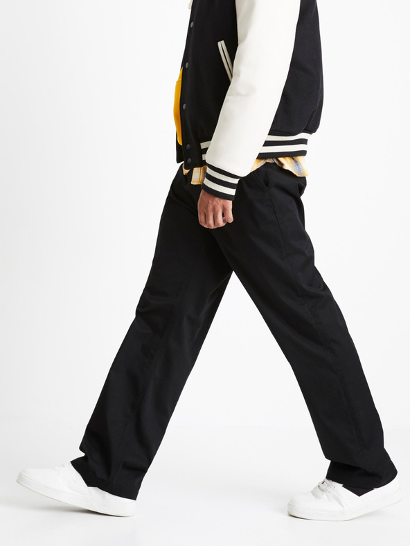 Celio Crne muške široke široke hlače Celio Coloose1