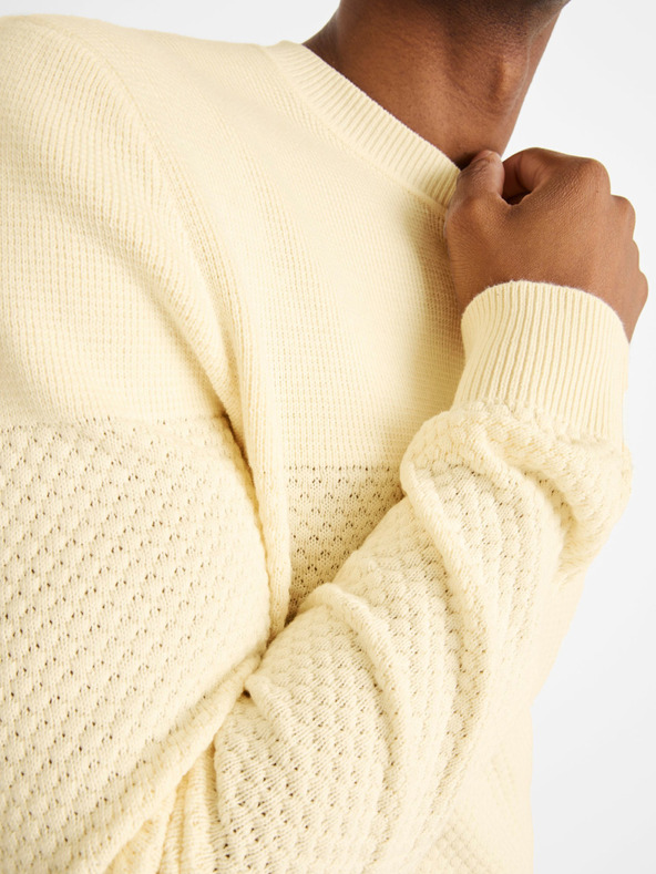 Celio Celio Cebbublo krem ​​pulover za muškarce