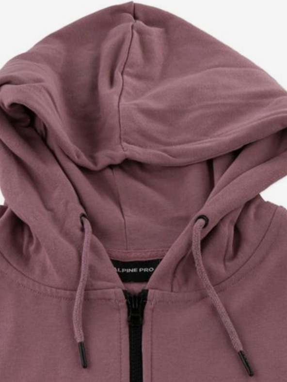 ALPINE PRO Stara roza ženska duga majica na zip i kapuljačom ALPINE PRO OCEDA