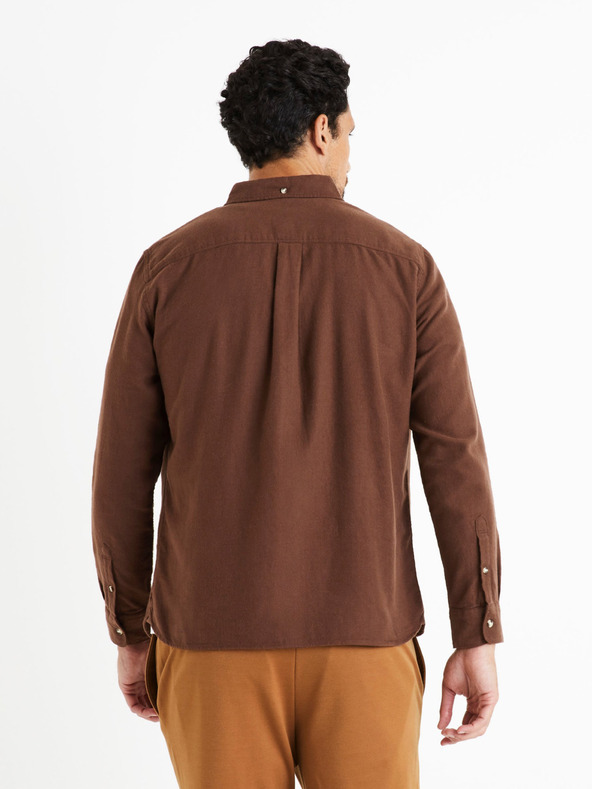 Celio Celio Caoflacko muška smeđa flanelska košulja